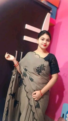 Trendore™ Elegant Beige & Black Embroidered Satin Saree photo review