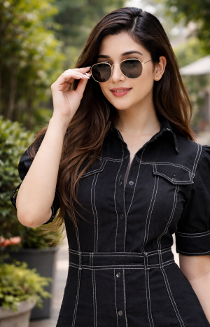 Black Chic Co-Ord Set – Half Sleeve Shirt & Wide Leg Pants Set Trendore™